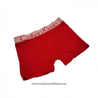 Nuevo Boxer Calvin Klein Hombre Steel Blateado Rojo